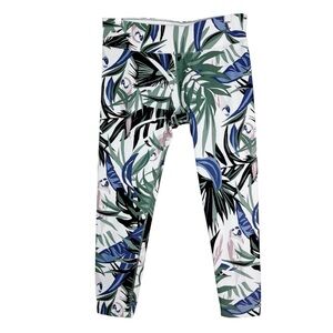 Calvin Klein Performance Wick Tropical Print Athletic Leggings Size Large